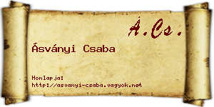 Ásványi Csaba névjegykártya