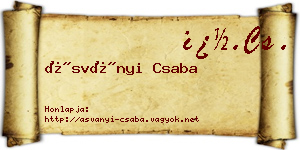 Ásványi Csaba névjegykártya